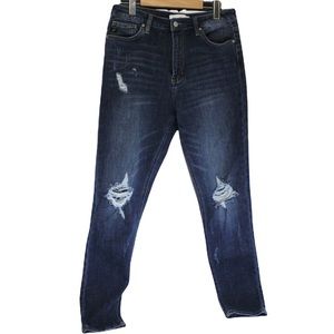 KANCAN Estilio Distressed Denim Blue Jeans Blue Knee Holes High Waist Size 30